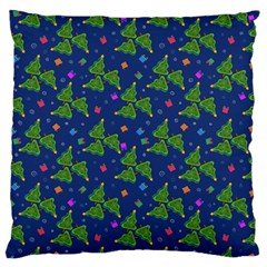 Christmas Trees Large Flano Cushion Case (one Side) by SychEva