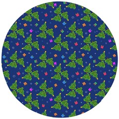 Christmas Trees Wooden Puzzle Round by SychEva