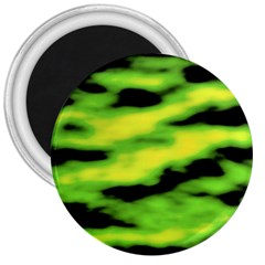 Green  Waves Abstract Series No12 3  Magnets by DimitriosArt