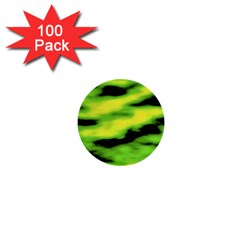 Green  Waves Abstract Series No12 1  Mini Buttons (100 Pack)  by DimitriosArt