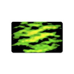 Green  Waves Abstract Series No12 Magnet (name Card) by DimitriosArt