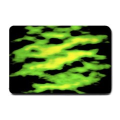 Green  Waves Abstract Series No12 Small Doormat  by DimitriosArt