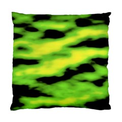 Green  Waves Abstract Series No12 Standard Cushion Case (one Side) by DimitriosArt