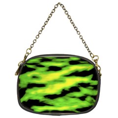 Green  Waves Abstract Series No12 Chain Purse (two Sides) by DimitriosArt