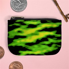 Green  Waves Abstract Series No12 Mini Coin Purse by DimitriosArt