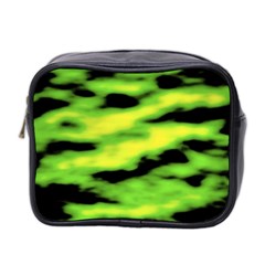 Green  Waves Abstract Series No12 Mini Toiletries Bag (two Sides) by DimitriosArt