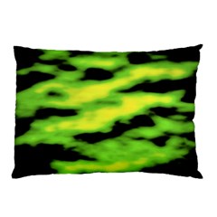 Green  Waves Abstract Series No12 Pillow Case (two Sides) by DimitriosArt