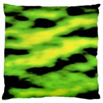 Green  Waves Abstract Series No12 Large Cushion Case (One Side) Front