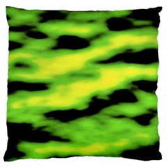 Green  Waves Abstract Series No12 Large Flano Cushion Case (one Side)