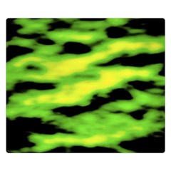 Green  Waves Abstract Series No12 Double Sided Flano Blanket (small)  by DimitriosArt