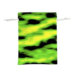 Green  Waves Abstract Series No12 Lightweight Drawstring Pouch (l) by DimitriosArt