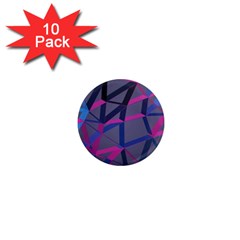 3d Lovely Geo Lines 1  Mini Magnet (10 Pack) 