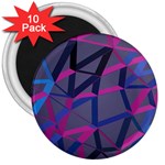 3d Lovely Geo Lines 3  Magnets (10 pack)  Front