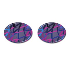 3d Lovely Geo Lines Cufflinks (oval)