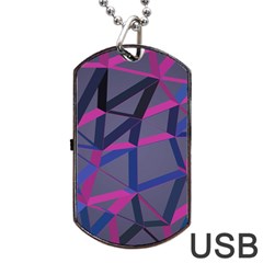 3d Lovely Geo Lines Dog Tag Usb Flash (two Sides) by Uniqued