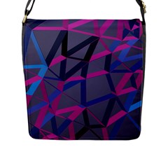 3d Lovely Geo Lines Flap Closure Messenger Bag (l) by Uniqued