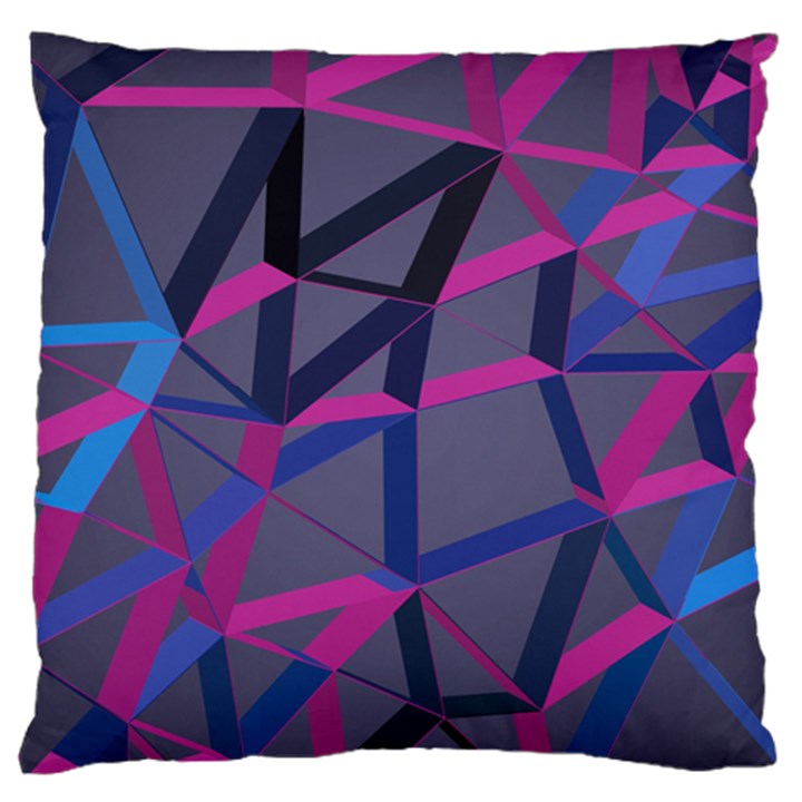 3d Lovely Geo Lines Large Flano Cushion Case (Two Sides)