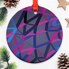 3d Lovely Geo Lines Ornament (round)