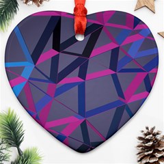 3d Lovely Geo Lines Ornament (heart)