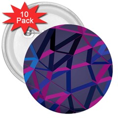 3d Lovely Geo Lines 3  Buttons (10 Pack) 