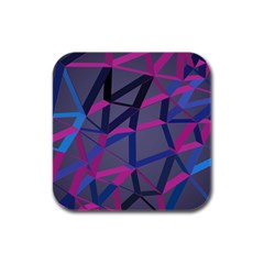 3d Lovely Geo Lines Rubber Square Coaster (4 Pack) by Uniqued