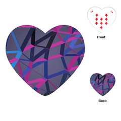 3d Lovely Geo Lines Playing Cards Single Design (heart)