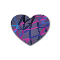 3d Lovely Geo Lines Rubber Coaster (heart) by Uniqued