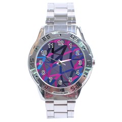 3d Lovely Geo Lines Stainless Steel Analogue Watch by Uniqued