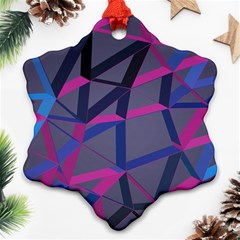 3d Lovely Geo Lines Ornament (snowflake) by Uniqued