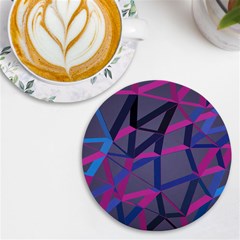 3d Lovely Geo Lines Uv Print Round Tile Coaster by Uniqued