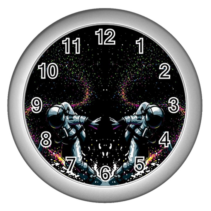 Digital Illusion Wall Clock (Silver)