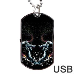 Digital Illusion Dog Tag Usb Flash (one Side) by Sparkle