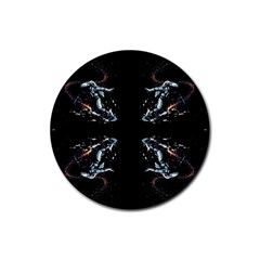 Digital Illusion Rubber Round Coaster (4 Pack) by Sparkle