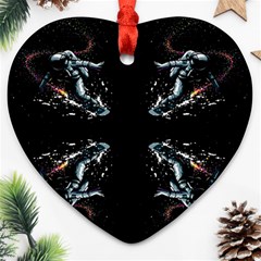 Digital Illusion Heart Ornament (two Sides) by Sparkle