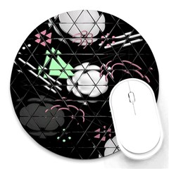 Digital Illusion Round Mousepads by Sparkle