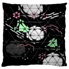 Digital Illusion Large Flano Cushion Case (one Side) by Sparkle