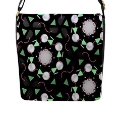 Digital Illusion Flap Closure Messenger Bag (l) by Sparkle