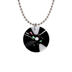 Digital Illusion 1  Button Necklace by Sparkle