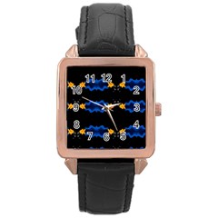 Digital Illusion Rose Gold Leather Watch 