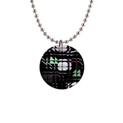 Digital Illusion 1  Button Necklace by Sparkle