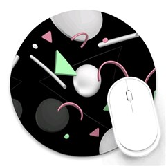 Digital Illusion Round Mousepads by Sparkle