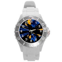 Digital Illusion Round Plastic Sport Watch (l) by Sparkle