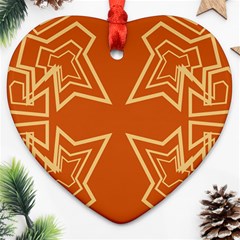 Abstract Pattern Geometric Backgrounds   Heart Ornament (two Sides) by Eskimos