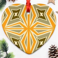 Abstract Pattern Geometric Backgrounds   Heart Ornament (two Sides) by Eskimos