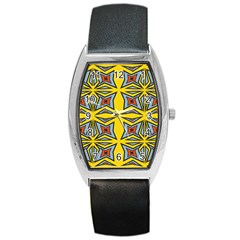 Abstract Pattern Geometric Backgrounds   Barrel Style Metal Watch by Eskimos