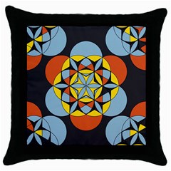 Abstract Pattern Geometric Backgrounds   Throw Pillow Case (black) by Eskimos