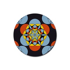 Abstract Pattern Geometric Backgrounds   Rubber Round Coaster (4 Pack) by Eskimos