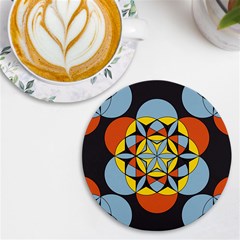 Abstract Pattern Geometric Backgrounds   Uv Print Round Tile Coaster by Eskimos