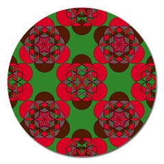 Abstract Pattern Geometric Backgrounds   Magnet 5  (round) by Eskimos