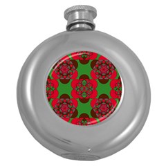 Abstract Pattern Geometric Backgrounds   Round Hip Flask (5 Oz) by Eskimos